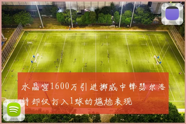 水晶宫1600万引进挪威中锋瑟尔洛特却仅打入1球的尴尬表现